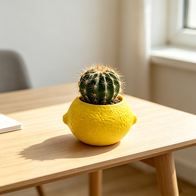 Cactus Mix Pot - Doniczka dekoracyjna w kształcie cytryny na